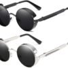 CEREMONYT Sunglasses Round  Vintage Steampunk Retro Metal Round Circle Frame Sunglasses