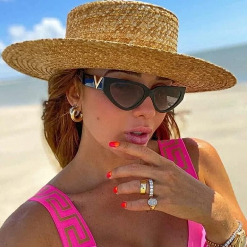 CEREMONYT Sunglasses Cat EyeFashion Cat Eye Sunglasses for Women 90s  Trendy Y2K Aesthetic Vintage Small Black Shades 2 Pack