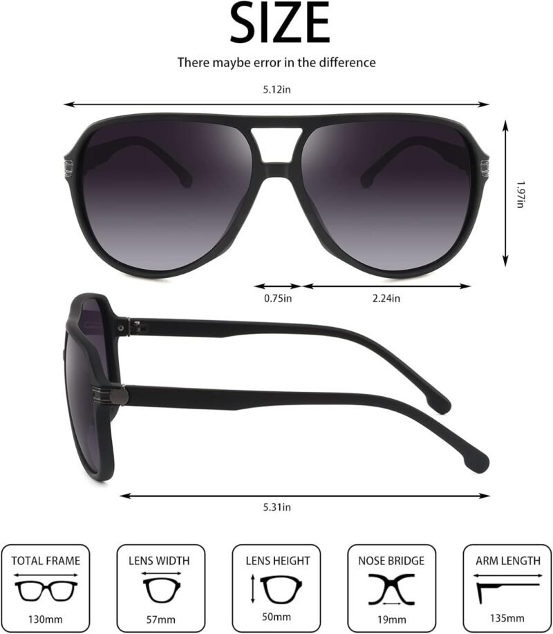 61omwhrVqaL._AC_SL1500 CEREMONYT Sunglasses Polarized Sunglasses for Men Women,Double Bridge Square Sport Sun Glasses Pilot Shades UV Protection