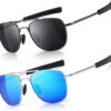 CEREMONYT Sunglasses Men’s Military Style Polarized Pilot  Sunglasses Bayonet Temples