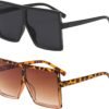 CEREMONYT Sunglasses Square Square Oversized Sunglasses for Women Men Flat Top Fashion Shades