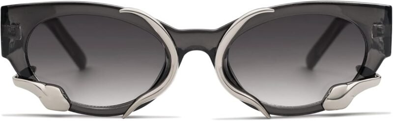 CEREMONYT Sunglasses Cat Eye Trendy Sunglasses for Women Men Vintage Narrow Cateye Metal Snake Sunnie Y2k Accessories AP3621
