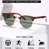 CEREMONYT Sunglasses Polarized Sunglasses WayfarerFor Women And Men Semi Rimless Frame Retro Sun Glasses AE0369