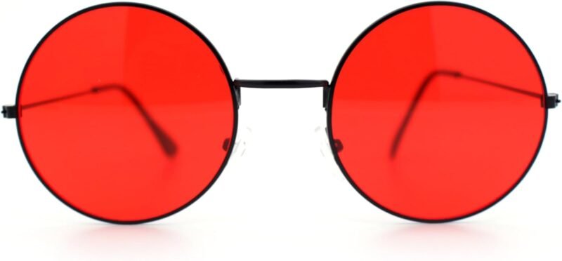 CEREMONYT Sunglasses Round  Retro Vintage Flat Color Circle Round Lens Sunglasses