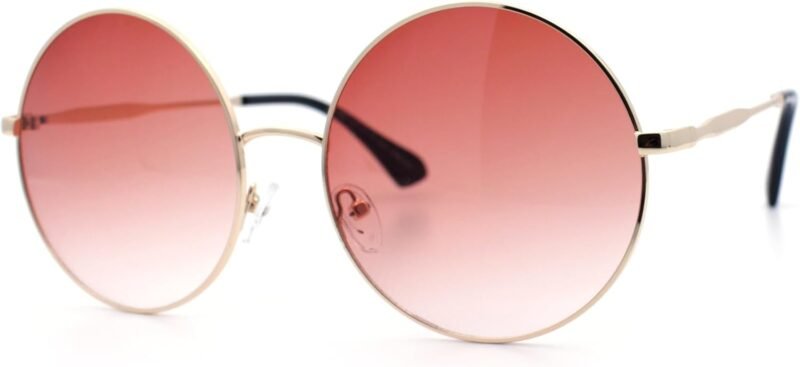 CEREMONYT Sunglasses Round Classic Oversize Joplin Style Hippie Round Circle Lens Sunglasses