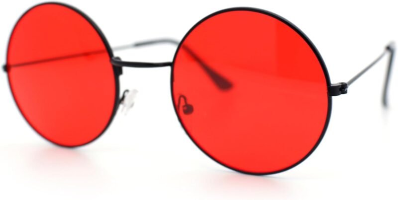 CEREMONYT Sunglasses Round  Retro Vintage Flat Color Circle Round Lens Sunglasses