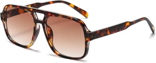 CEREMONYT Sunglasses Square Retro Sunglasses for Women Men Trendy Classic 70s Square Aviator Sun Glasses Vintage Shades