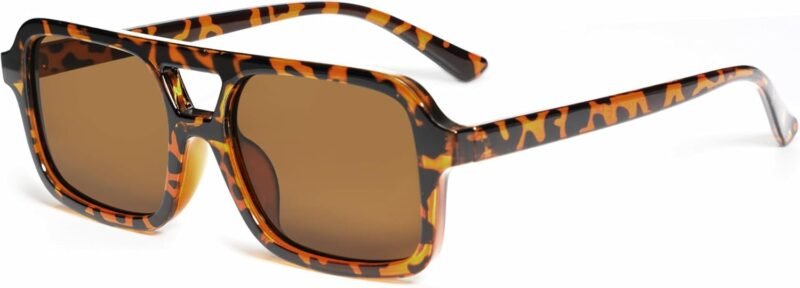 CEREMONYT Sunglasses Square  Retro 70s Square Aviator Sunglasses for Women Men Vintage Trendy Rectangle Sun Glasses VL9816