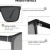 CEREMONYT Sunglasses Square Polarized Oversized Square Sunglasses for Women Men, Trendy Flat Top Fashion Shield Shades MS52363
