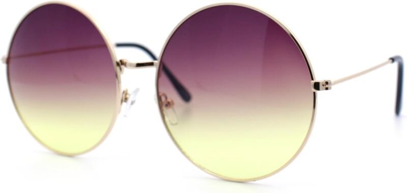 CEREMONYT Sunglasses Round Classic Oversize Joplin Style Hippie Round Circle Lens Sunglasses