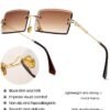 CEREMONYT Sunglasses Square  Rectangle Sunglasses for Women Men Vintage Rimless Square Sun Glasses Candy Color