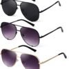 CEREMONYT Sunglasses Oversized  Sunglasses for Women Men Trendy Retro Bulk Shade Black Faded Sun Glasses Classic UV Protection