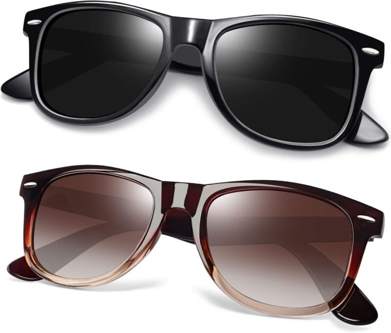 CEREMONYT Sunglasses Browline Square Sunglasses Polarized UV Protection Trendy Designer Sun Glasses Men Women