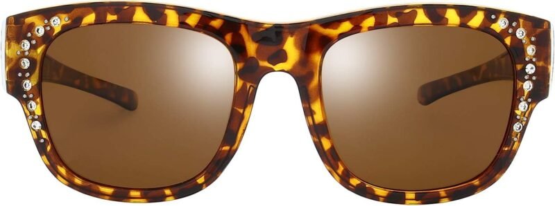 CEREMONYT Sunglasses Wraparound The Fresh High Definition Polarized Wrap Around Shield Sunglasses for Glasses – Leather Eyeglasses Case