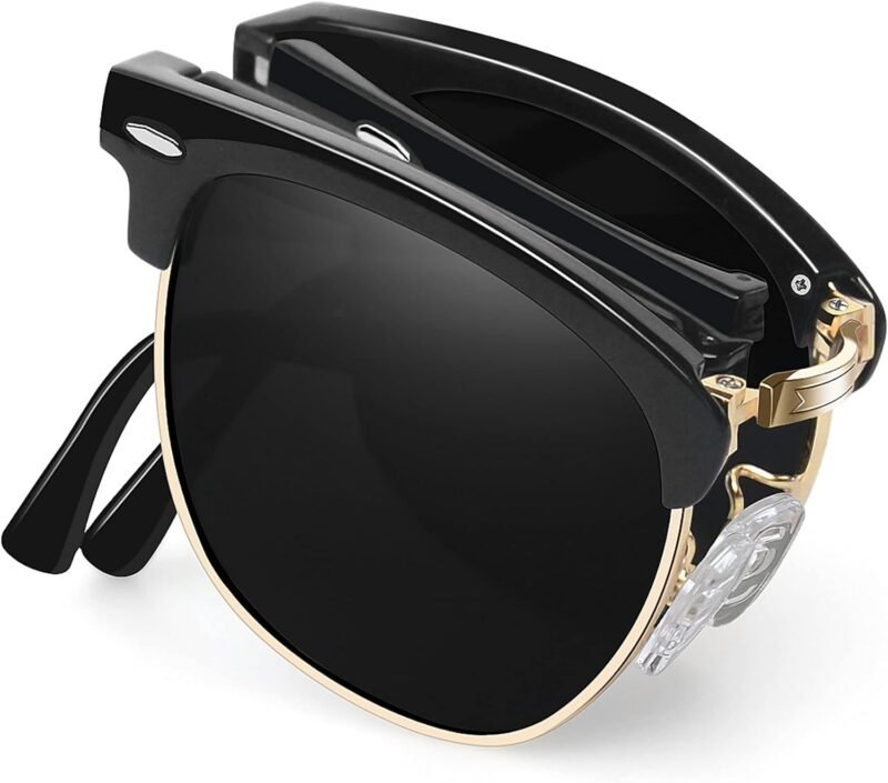 CEREMONYT Sunglasses Round  Semi-Rimless Sunglasses Half Frame Sun Glasses Brownline Shades for Women Men UV400 Protection