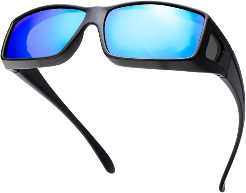 CEREMONYT Sunglasses Wraparound The Fresh High Definition Polarized Wrap Around Shield Sunglasses for Glasses – Leather Eyeglasses Case