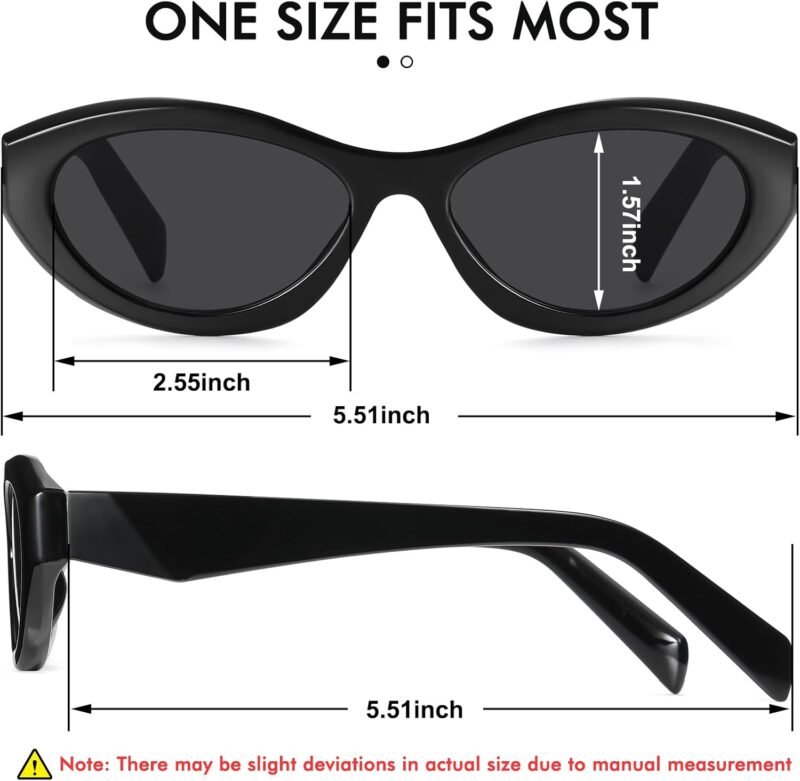 61ui7KfIlGL._AC_SL1500 CEREMONYT Sunglasses Oval Sunglasses for Women Oval Small Cat Eye Glasses 90s Shades