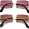 CEREMONYT Sunglasses Square  Rectangle Sunglasses for Women Men Vintage Rimless Square Sun Glasses Candy Color