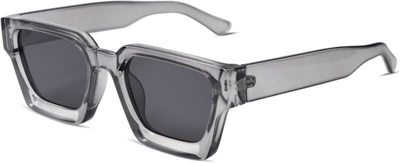 CEREMONYT Sunglasses Square  Thick Square Sunglasses for Men Women Retro Chunky Rectangle Shades UV400 Protection VL9731