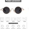 CEREMONYT Sunglasses Round  Retro Small Round Sunglasses for Men Women Vintage Style Metal Frame