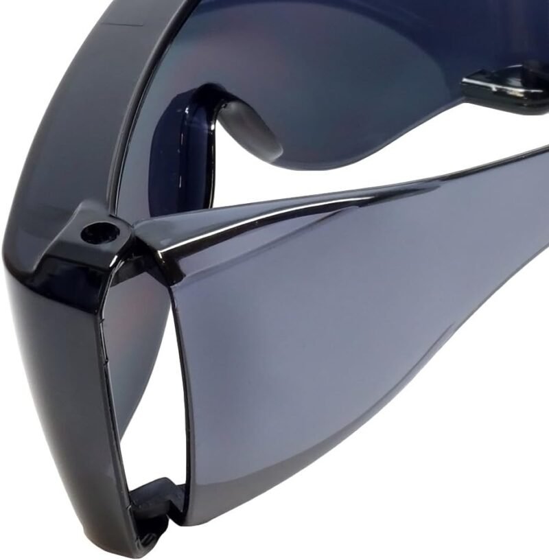 CEREMONYT Sunglasses Wraparound  Fit Over Safety Glasses Fitover Prescription Eyewear Smoke Grey Men Women Wraparound Tinted Anti Scratch Glare