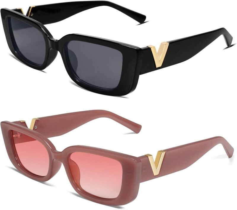 CEREMONYT Sunglasses Square  Rectangle Sunglasses for Women 90s Retro Trendy Y2K Classical Vintage Square Shades AR82037