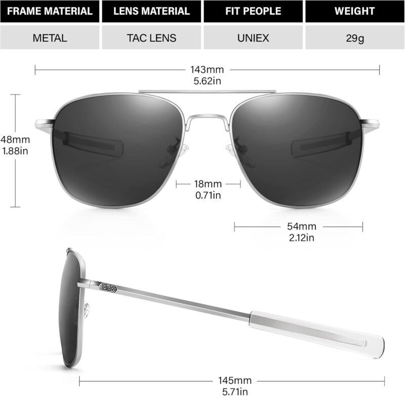 CEREMONYT Sunglasses Sunglasses Lightweight TR90 Unbreakable Polarized Driving Metal Frame Pilot Sun Glasses with UV Protection