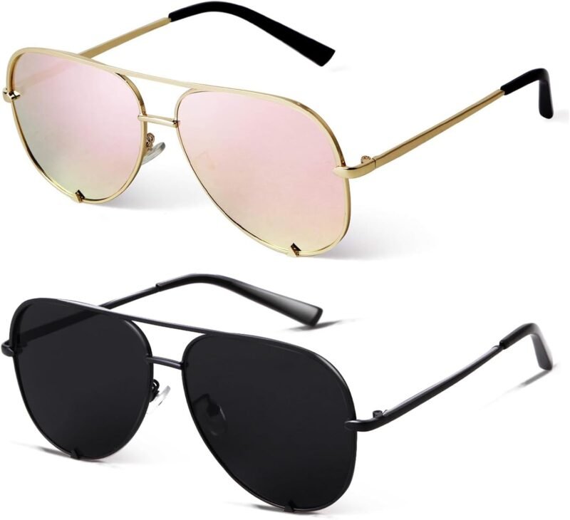 CEREMONYT Sunglasses Oversized  Sunglasses for Women Men Trendy Retro Bulk Shade Black Faded Sun Glasses Classic UV Protection