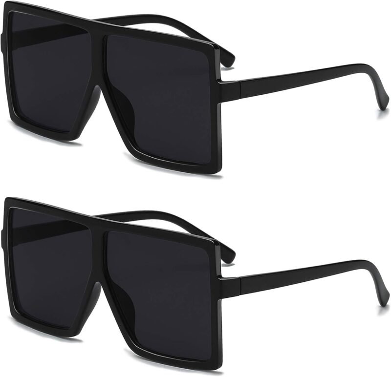 CEREMONYT Sunglasses Square Square Oversized Sunglasses for Women Men Flat Top Fashion Shades