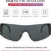 CEREMONYT Sunglasses Wraparound Rimless Y2K Sunglasses Women Men Oversized Fashion Wrap Around Frameless Sun Glasses