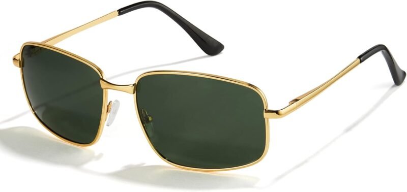 CEREMONYT Sunglasses for Men Polarized UV Protection Trendy Metal Pilot Sunglasses for Driving Hiking Travel