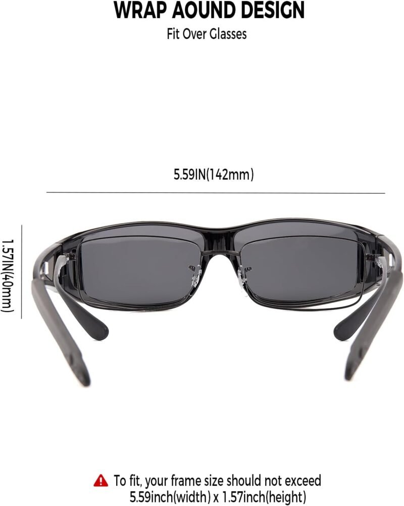 61y_Gz1cuXL._AC_SL1500 CEREMONYT Sunglasses Wraparound Glasses Sunglasses For Men Women, Fit Over Sunglasses Polarized UV400 Protection Sunglasses Over Glasses