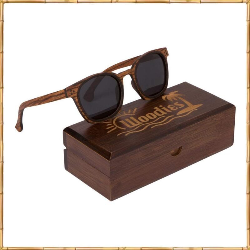 CEREMONYT Sunglasses Wood Vintage One Bridge Pilot Polarized Black Sunglasses | FREE Display Box | 100% UVA/UVB Ray Protection