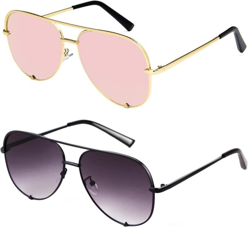 CEREMONYT Sunglasses Oversized  Sunglasses for Women Men Trendy Retro Bulk Shade Black Faded Sun Glasses Classic UV Protection