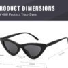 61z728VOe9L._AC_SL1500 CEREMONYT Sunglasses Cat Eye Vintage Cat Eye Sunglasses for Women Trendy Narrow Cateye Frame Sun Glasses