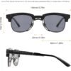 CEREMONYT Sunglasses Browline Tinted Sunglasses for Women Men Trendy Browline Frame Sunglasses UV Protection for Outdoor 1557