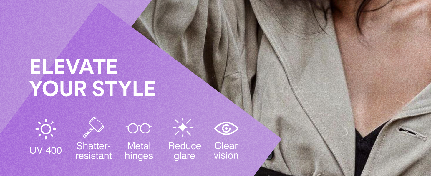 Elevate your style uv400 shatter resistant metal hinges reduce glare