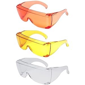 mirrored safety glasses, fitover, fit over, fit over glasses, amber safety glasses