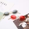 710ThELxVfS._AC_SL1500 CEREMONYT Sunglasses Oval Vintage Small Round Sunglasses OvalSlender Metal Frame Candy Colors B2422