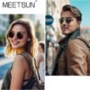 CEREMONYT Sunglasses Round Polarized Sunglasses for Women Men Classic Retro Metal Frame Sun Glasses UV Protection