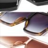 CEREMONYT Sunglasses Square Square Oversized Sunglasses for Women Men Flat Top Fashion Shades