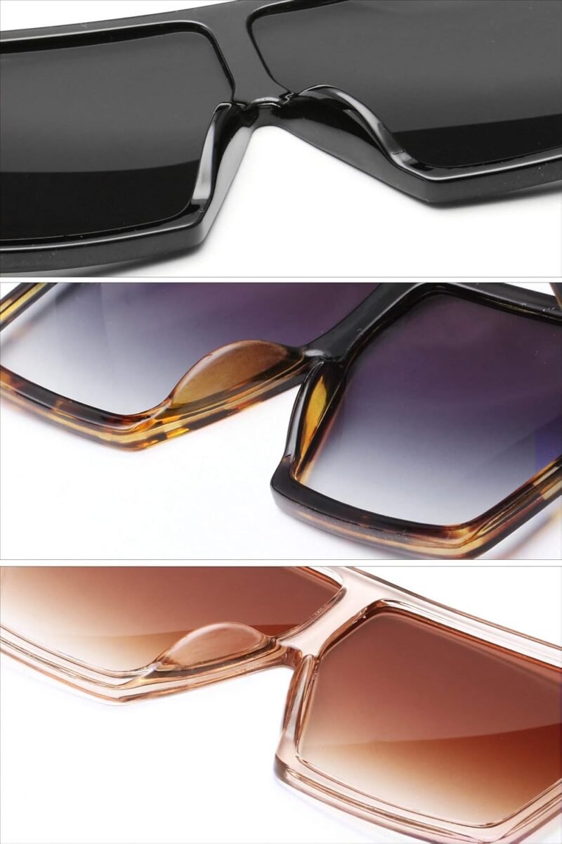 CEREMONYT Sunglasses Square Square Oversized Sunglasses for Women Men Flat Top Fashion Shades