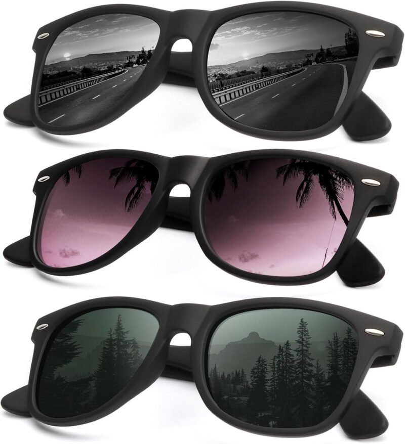 CEREMONYT Sunglasses Browline Sunglasses Men Polarized for Mens and Women Unisex Sun Glasses for Driving UV Protection