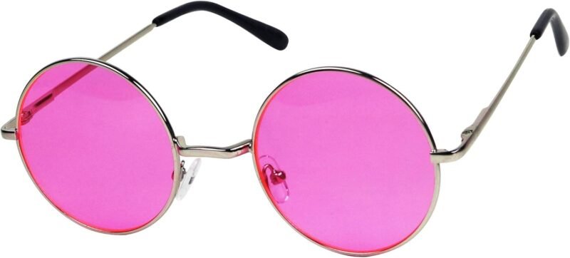 CEREMONYT Sunglasses Round Retro Round Style 70s Sunglasses Colorful Tint Groovy Hippie Mens Womens Shades