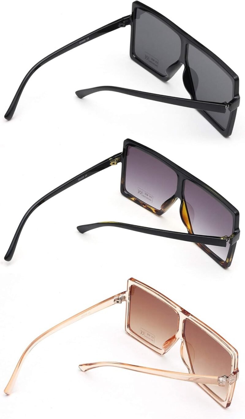 CEREMONYT Sunglasses Square Square Oversized Sunglasses for Women Men Flat Top Fashion Shades