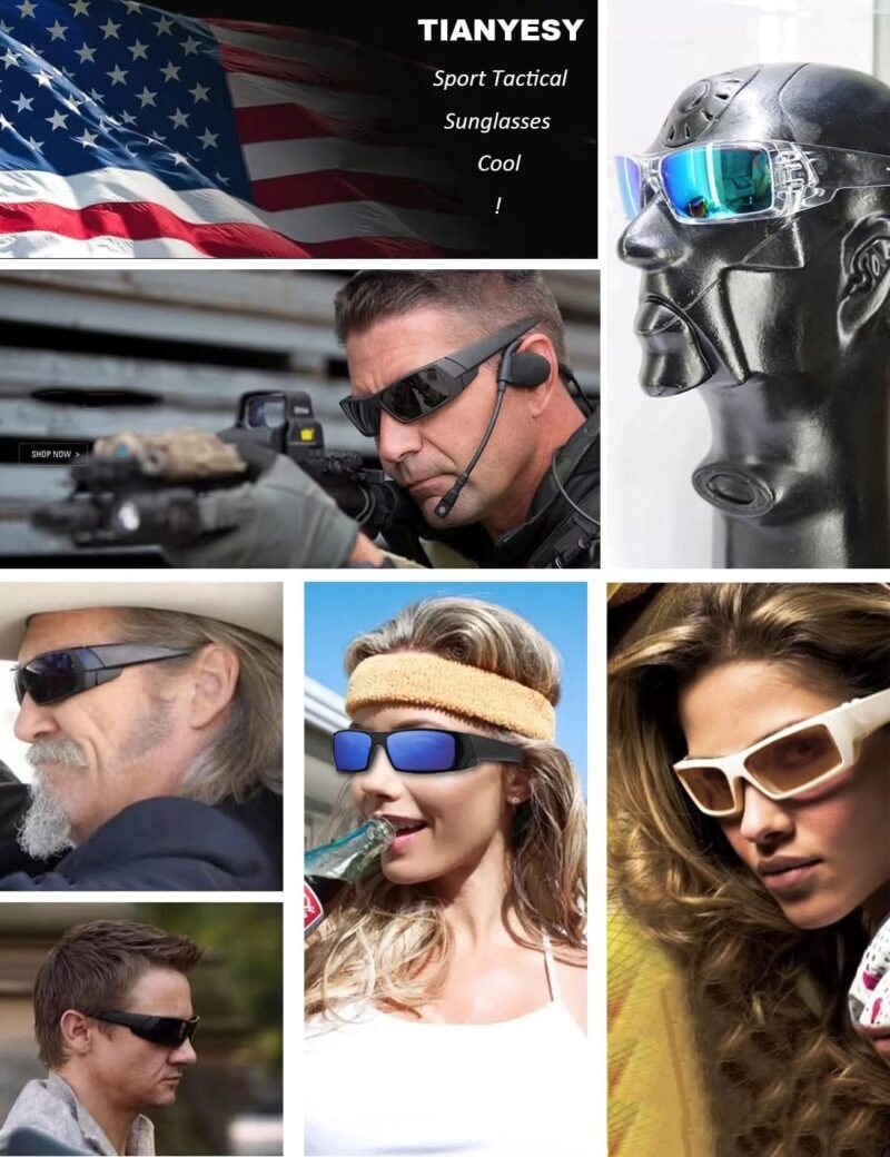 CEREMONYT Sunglasses Wraparound Polarized Sunglasses Men Womens Trendy Retro Sports Rectangular Wrap Around Vintage Shot Shield