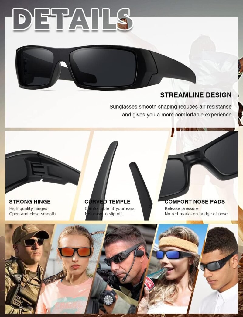 CEREMONYT Sunglasses Wraparound Polarized Sunglasses Men Womens Trendy Retro Sports Rectangular Wrap Around Vintage Shot Shield