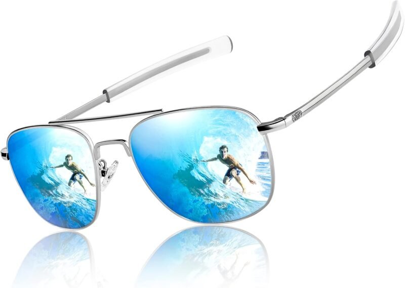 CEREMONYT Sunglasses Sunglasses Lightweight TR90 Unbreakable Polarized Driving Metal Frame Pilot Sun Glasses with UV Protection