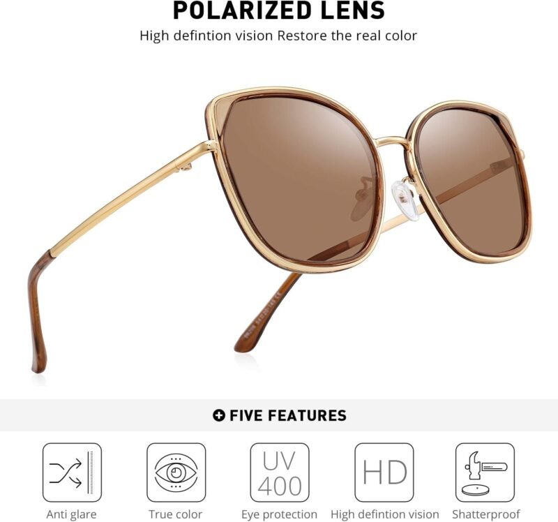 CEREMONYT Sunglasses Cat Eye Polarized Sunglasses for Women Ladies Brand Trending Sun glasses UV400