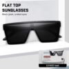 CEREMONYT Sunglasses Square  Oversized Square Sunglasses for Women Men Fashion Siamese Lens Style Flat Top Shield Shades